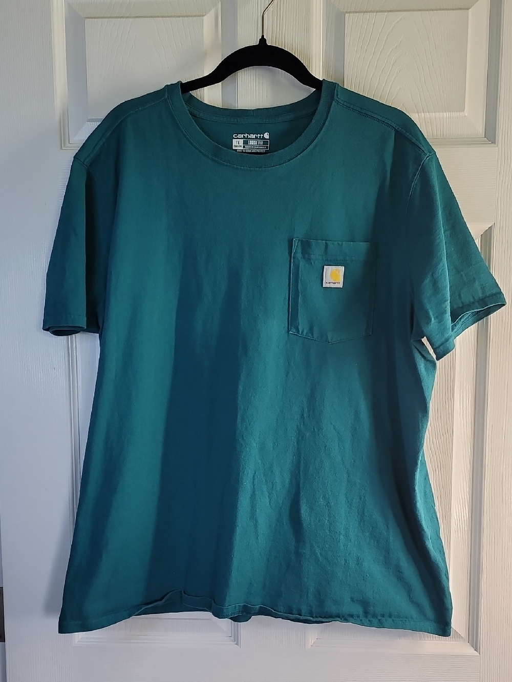 Carhartt Teal Crewneck Pocket T-Shirt with Logo Patch